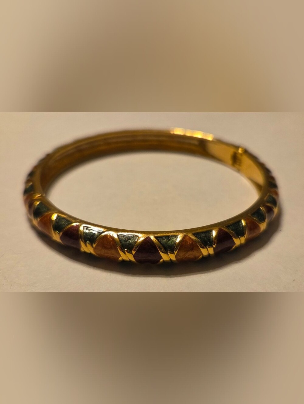 Gold-Tone Multi-Color Patterned Bracelet